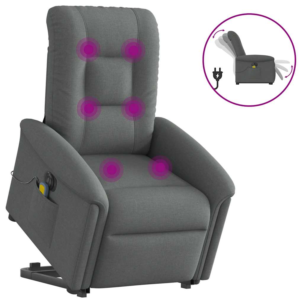 Elektrisk Massagefåtölj Med Uppresningshjälp Tyg