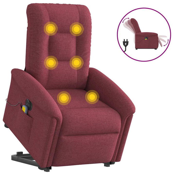 Elektrisk Massagefåtölj Med Uppresningshjälp Tyg