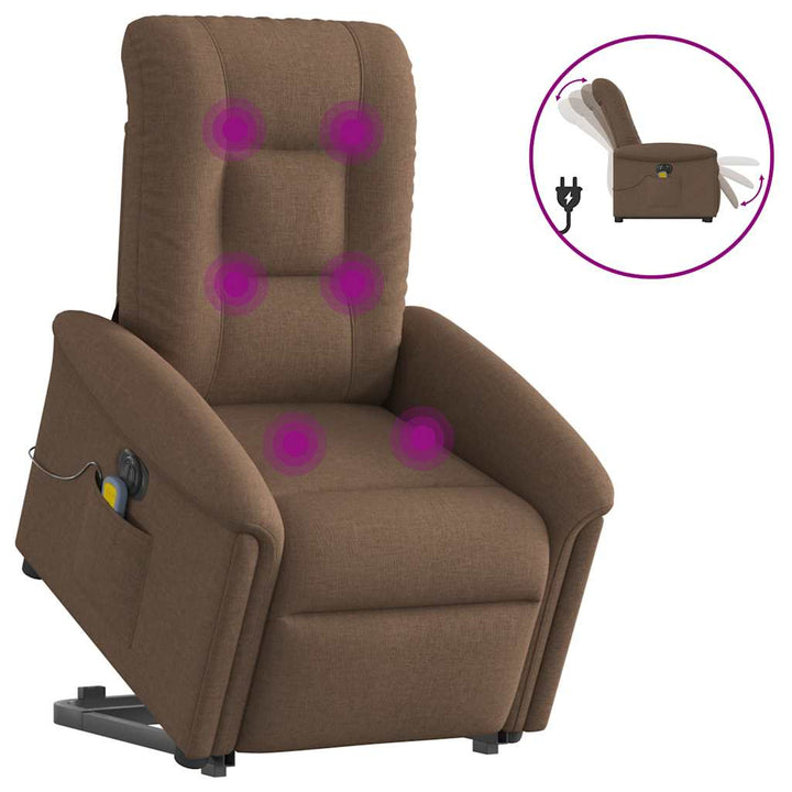 Elektrisk Massagefåtölj Med Uppresningshjälp Tyg