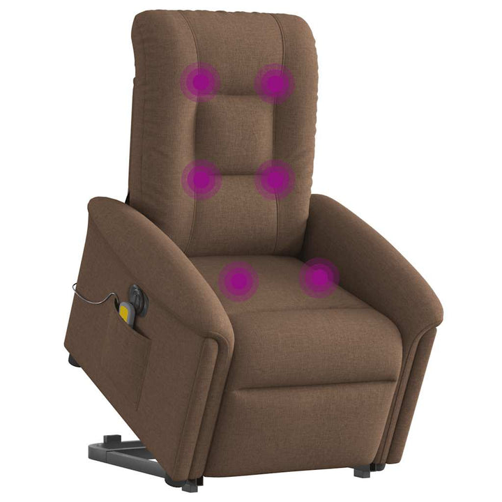 Elektrisk Massagefåtölj Med Uppresningshjälp Tyg