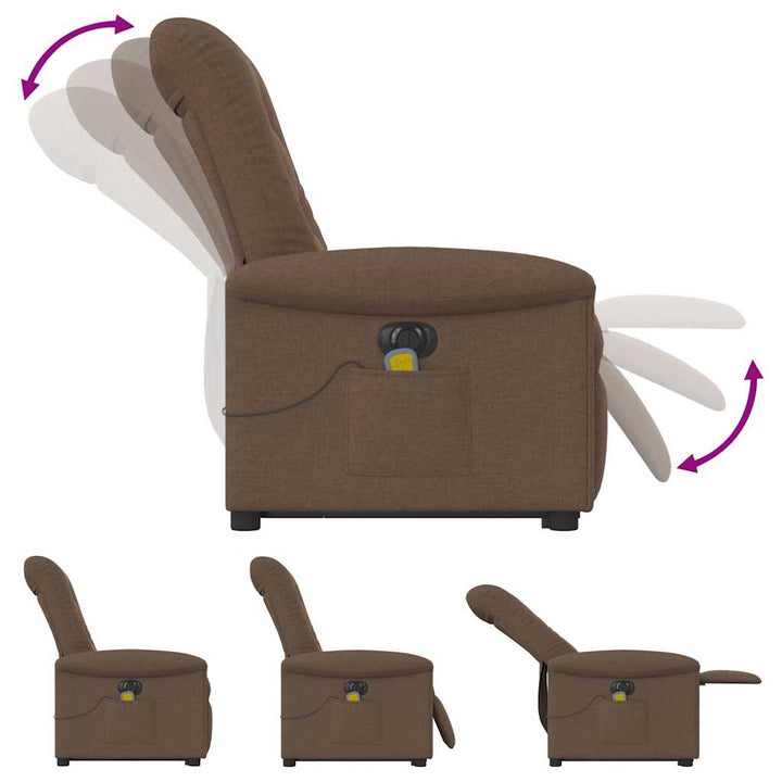 Elektrisk Massagefåtölj Med Uppresningshjälp Tyg