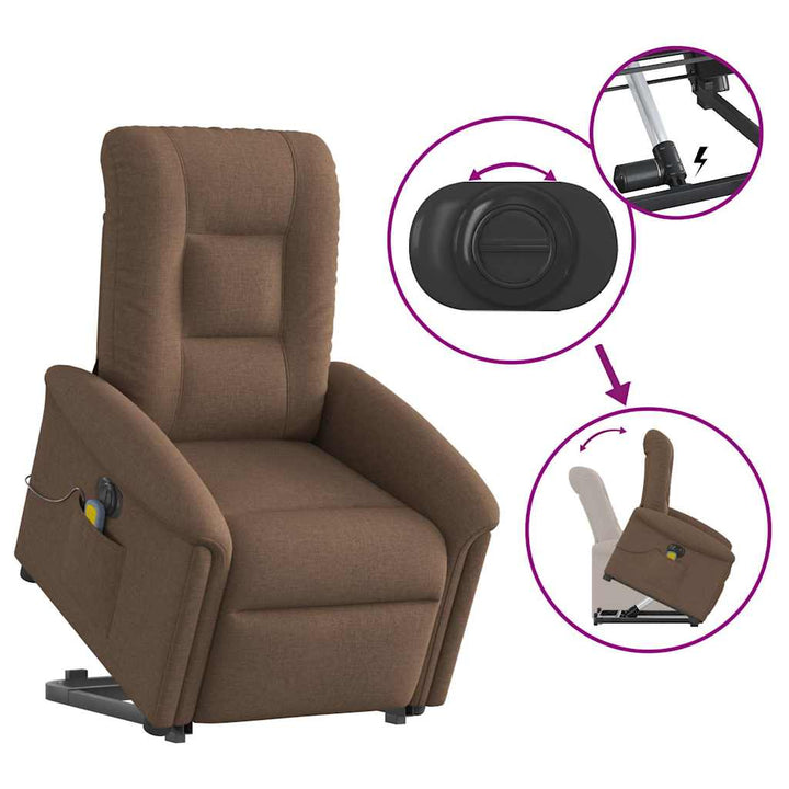 Elektrisk Massagefåtölj Med Uppresningshjälp Tyg