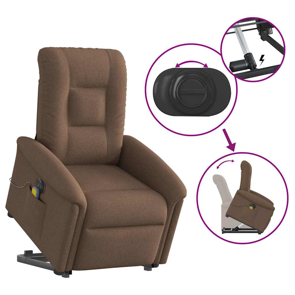 Elektrisk Massagefåtölj Med Uppresningshjälp Tyg