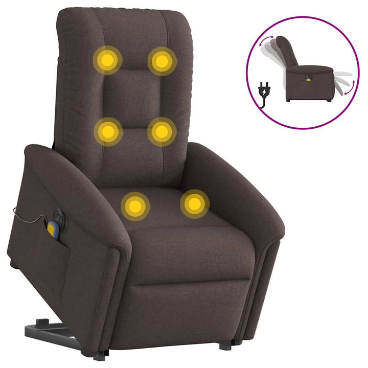 Elektrisk Massagefåtölj Med Uppresningshjälp Tyg