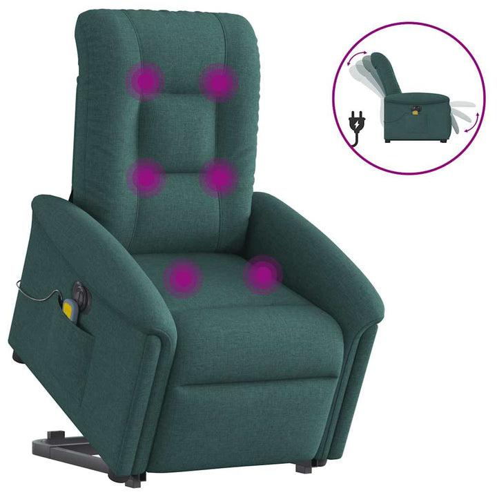 Elektrisk Massagefåtölj Med Uppresningshjälp Tyg