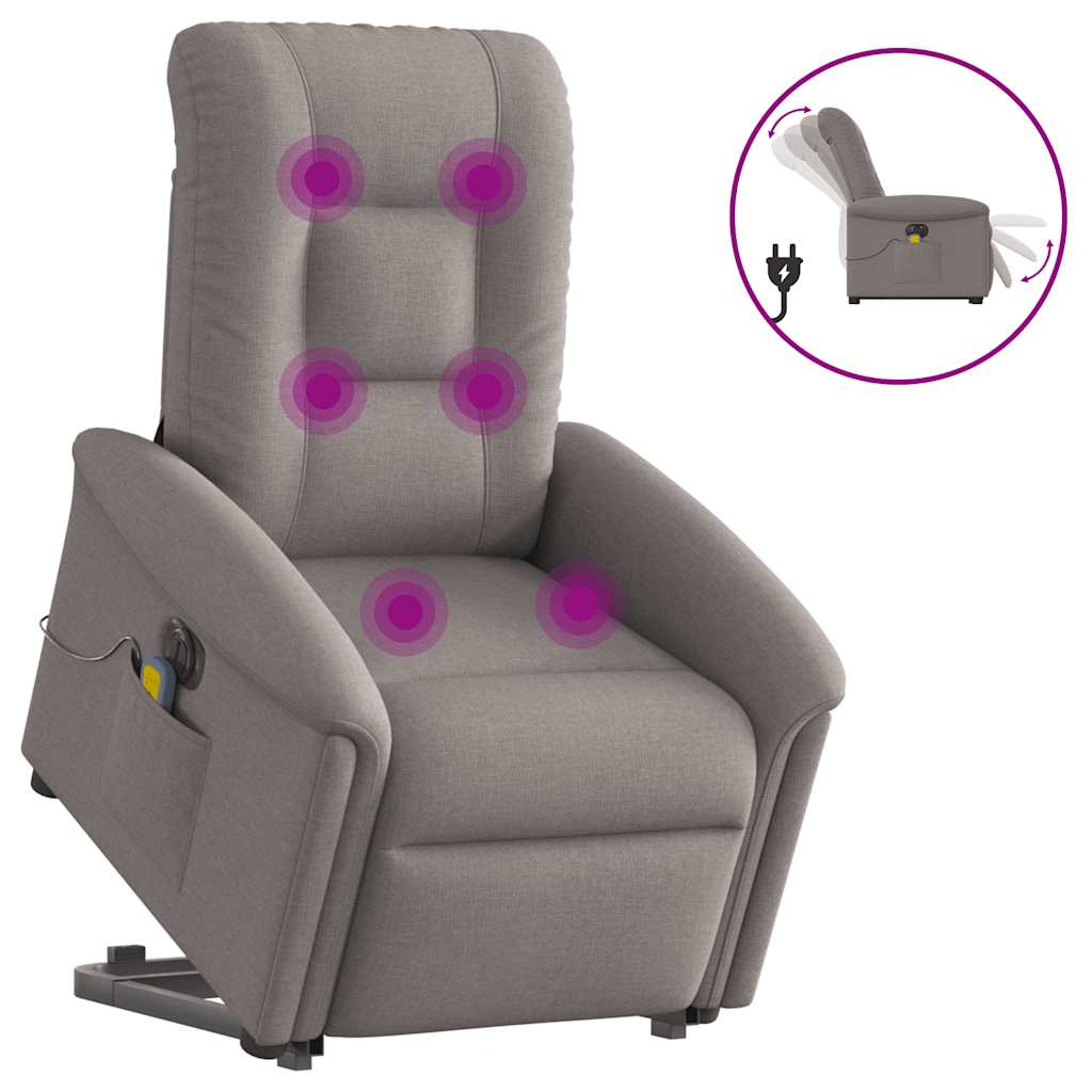 Elektrisk Massagefåtölj Med Uppresningshjälp Tyg