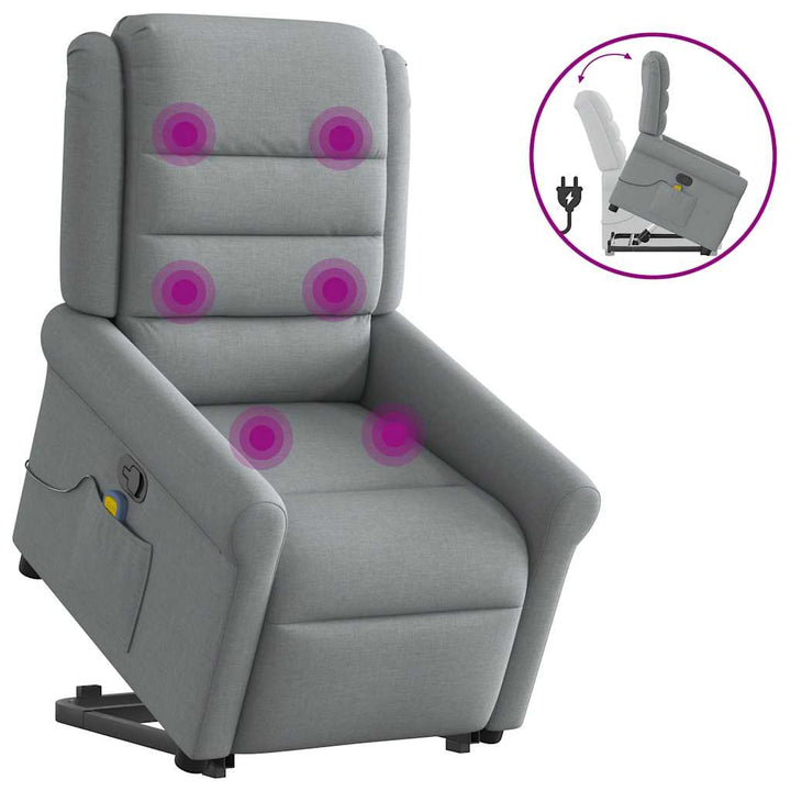 Elektrisk Reclinerfåtölj Med Uppresningshjälp Tyg