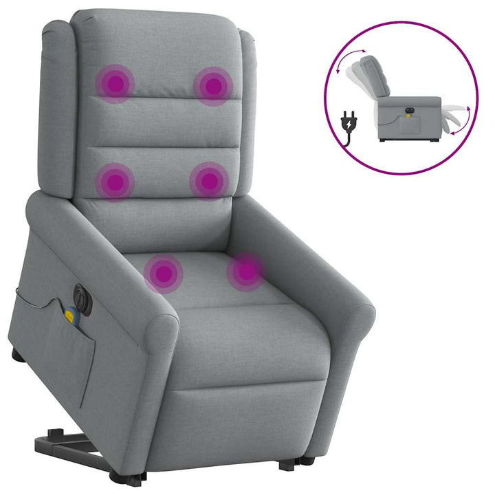 Elektrisk Reclinerfåtölj Med Uppresningshjälp Tyg