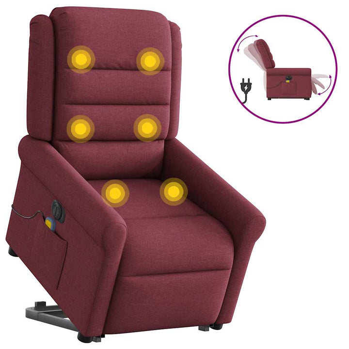 Elektrisk Reclinerfåtölj Med Uppresningshjälp Tyg