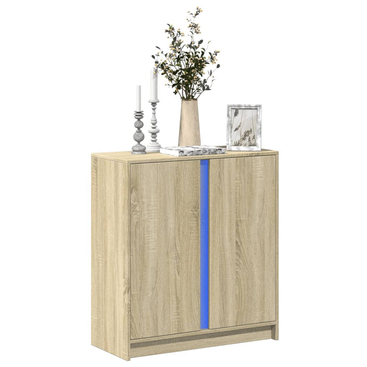 Skänk Med Led 77X34X85 Cm Konstruerat Trä