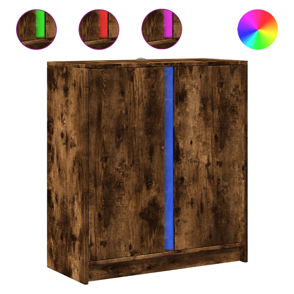 Skänk Med Led 77X34X85 Cm Konstruerat Trä