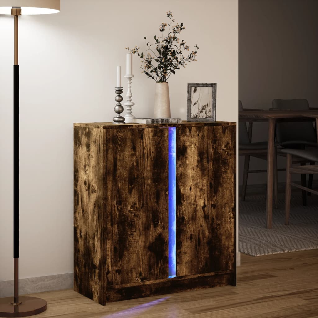 Skänk Med Led 77X34X85 Cm Konstruerat Trä