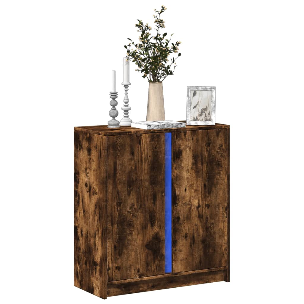 Skänk Med Led 77X34X85 Cm Konstruerat Trä