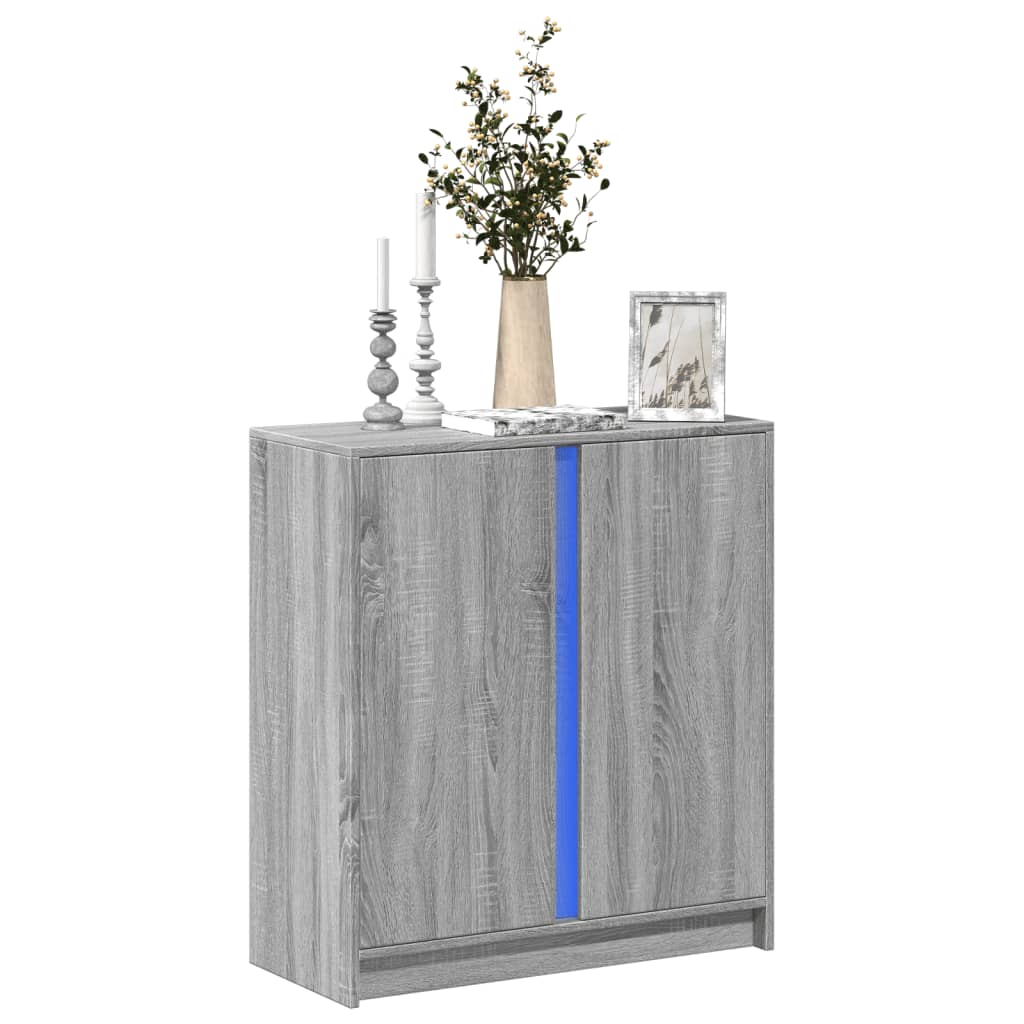 Skänk Med Led 77X34X85 Cm Konstruerat Trä