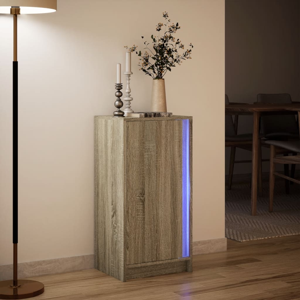 Skänk Med Led Sonoma-Ek 42,5X34X85 Cm Konstruerat Trä