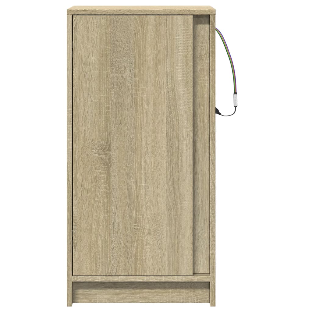 Skänk Med Led Sonoma-Ek 42,5X34X85 Cm Konstruerat Trä
