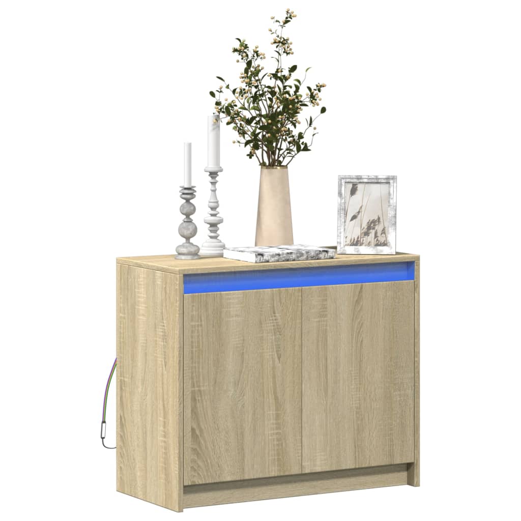 Skänk Med Led 72X34X61 Cm Konstruerat Trä