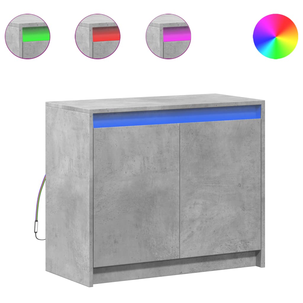 Skänk Med Led 72X34X61 Cm Konstruerat Trä