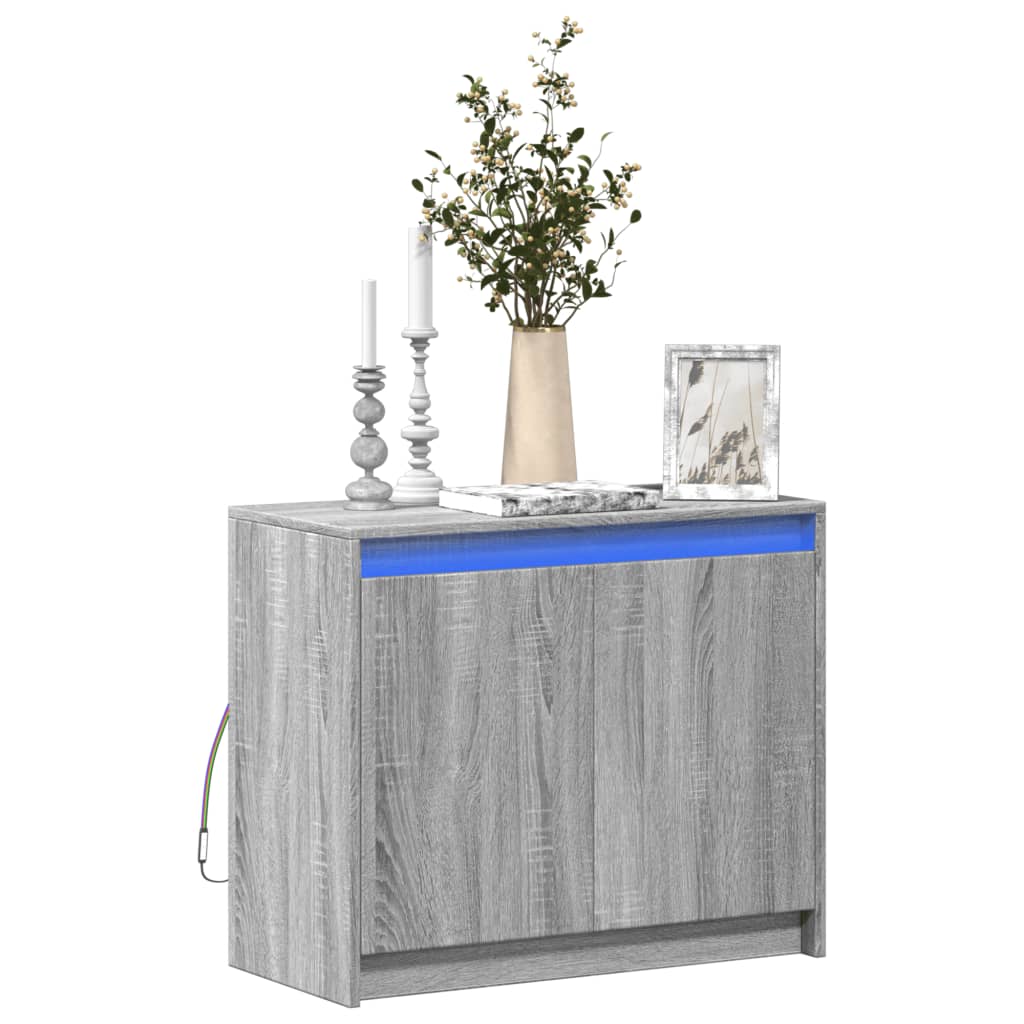 Skänk Med Led 72X34X61 Cm Konstruerat Trä