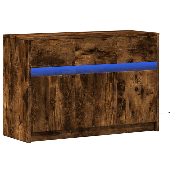 Tv-Bänk Med Leds 91X34X61 Cm Konstruerat Trä