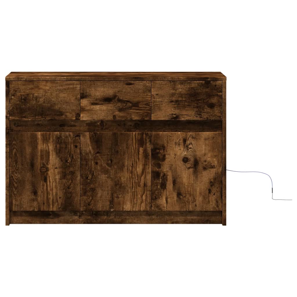 Tv-Bänk Med Leds 91X34X61 Cm Konstruerat Trä