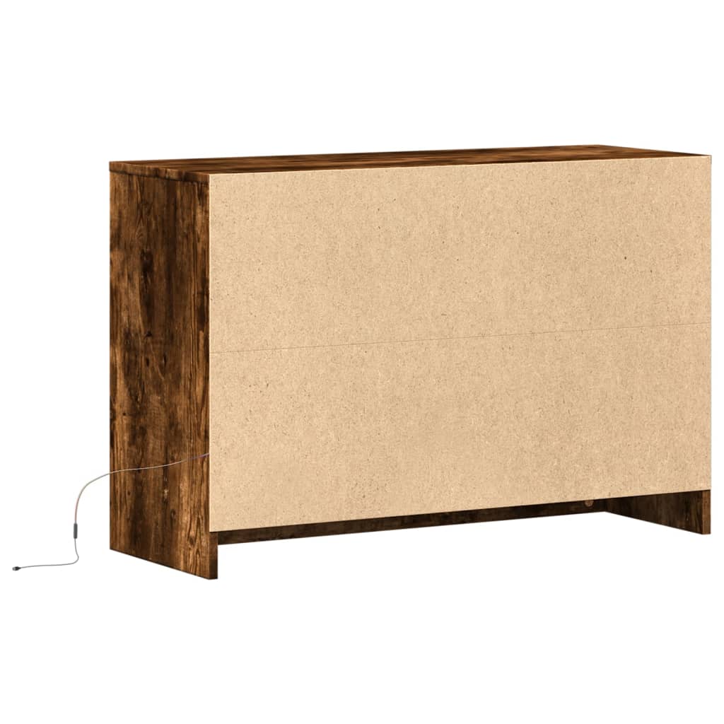 Tv-Bänk Med Leds 91X34X61 Cm Konstruerat Trä