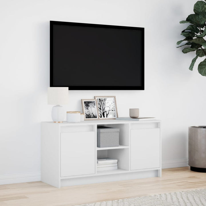 Tv-Bänk Med Leds 100X34X50 Cm Konstruerat Trä