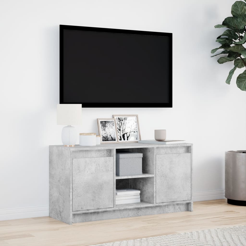 Tv-Bänk Med Leds 100X34X50 Cm Konstruerat Trä