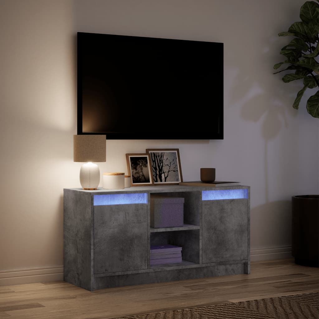 Tv-Bänk Med Leds 100X34X50 Cm Konstruerat Trä