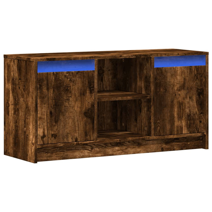 Tv-Bänk Med Leds 100X34X50 Cm Konstruerat Trä