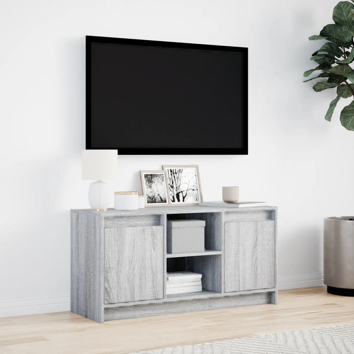 Tv-Bänk Med Leds 100X34X50 Cm Konstruerat Trä