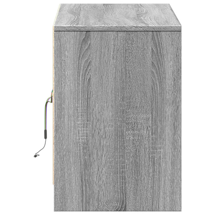 Tv-Bänk Med Leds 100X34X50 Cm Konstruerat Trä