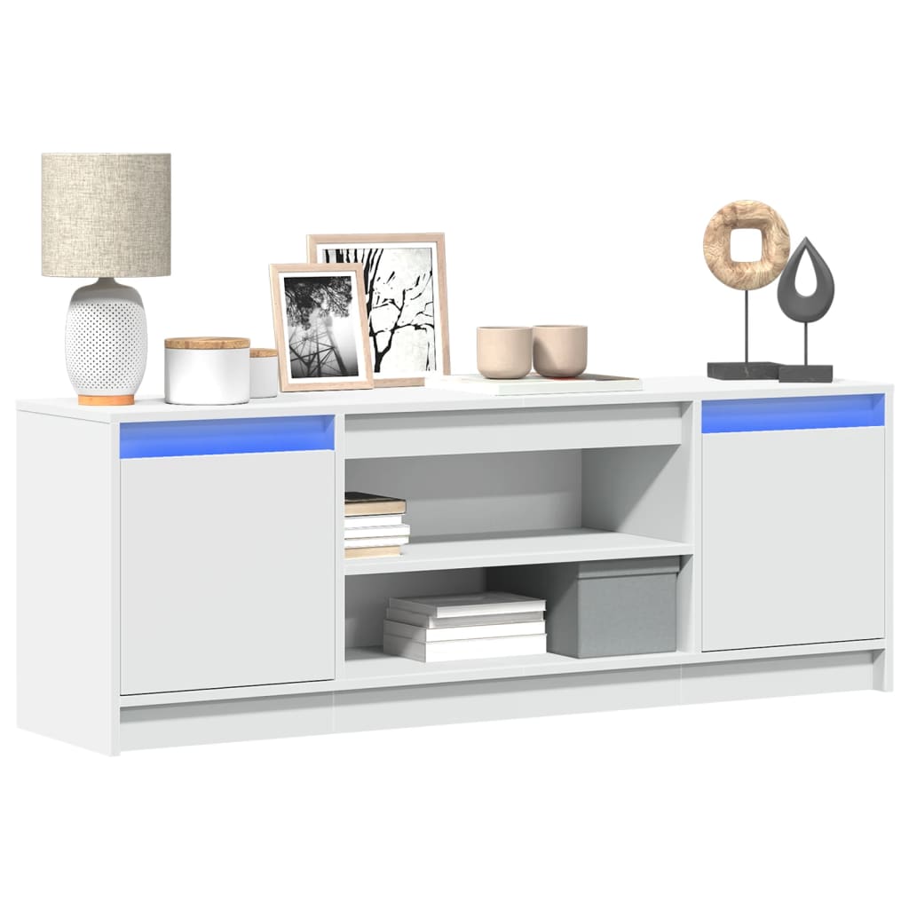 Tv-Bänk Med Leds Sonoma-Ek 139,5X34X50 Cm Konstruerat Trä
