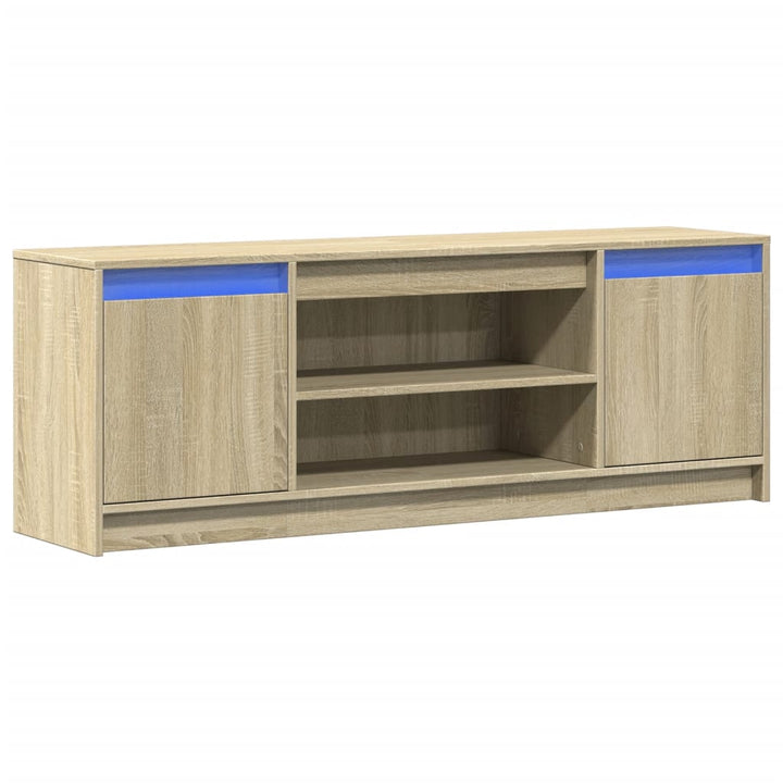 Tv-Bänk Med Leds Sonoma-Ek 139,5X34X50 Cm Konstruerat Trä