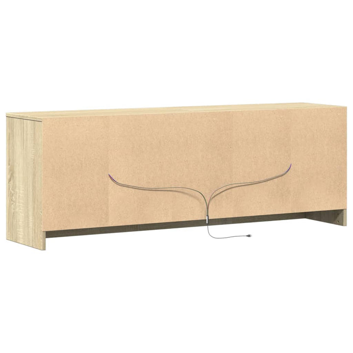 Tv-Bänk Med Leds Sonoma-Ek 139,5X34X50 Cm Konstruerat Trä