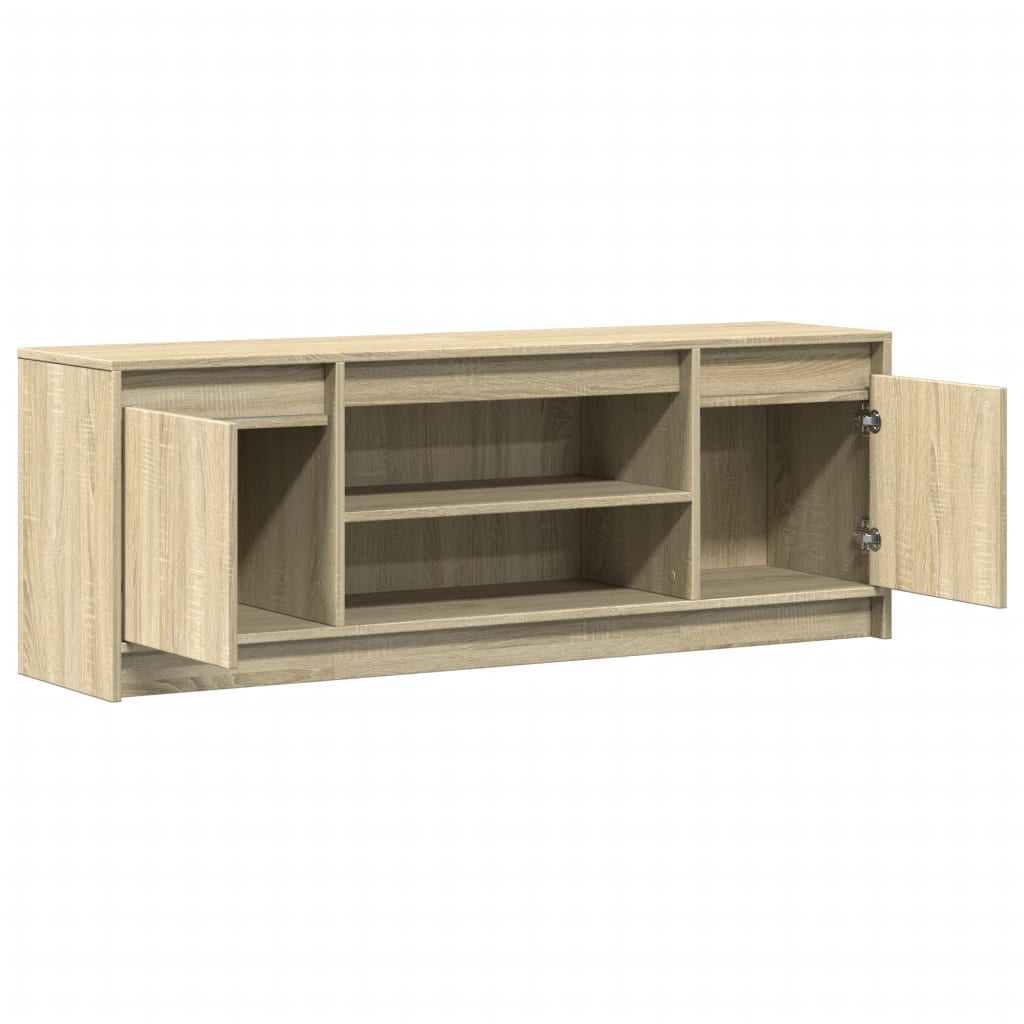 Tv-Bänk Med Leds Sonoma-Ek 139,5X34X50 Cm Konstruerat Trä
