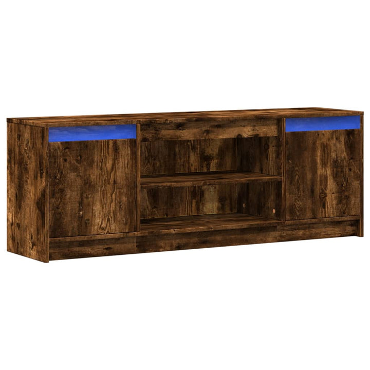 Tv-Bänk Med Leds 139,5X34X50 Cm Konstruerat Trä