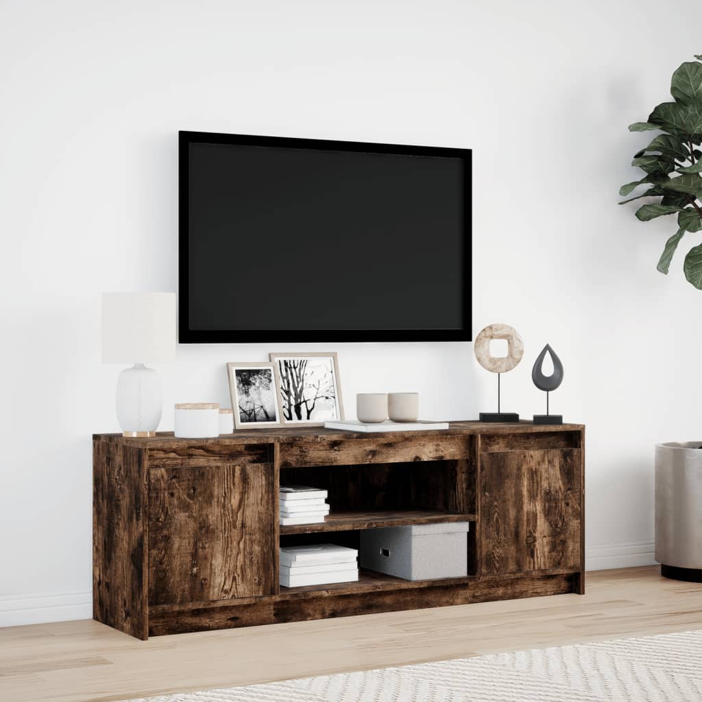 Tv-Bänk Med Leds 139,5X34X50 Cm Konstruerat Trä