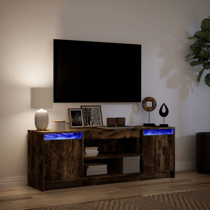 Tv-Bänk Med Leds 139,5X34X50 Cm Konstruerat Trä