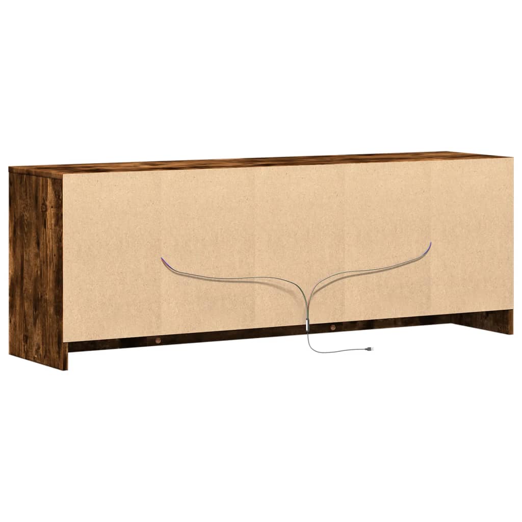 Tv-Bänk Med Leds 139,5X34X50 Cm Konstruerat Trä