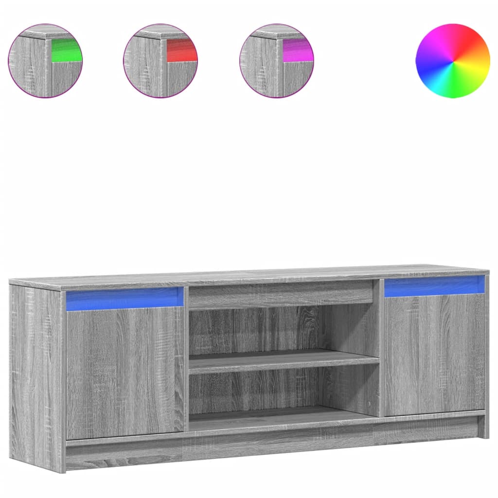 Tv-Bänk Med Leds 139,5X34X50 Cm Konstruerat Trä