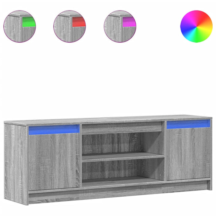 Tv-Bänk Med Leds 139,5X34X50 Cm Konstruerat Trä