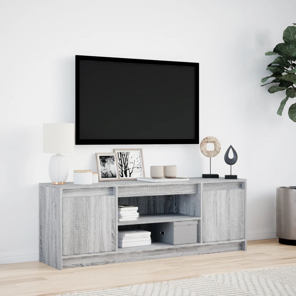 Tv-Bänk Med Leds 139,5X34X50 Cm Konstruerat Trä