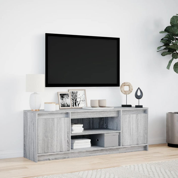 Tv-Bänk Med Leds 139,5X34X50 Cm Konstruerat Trä