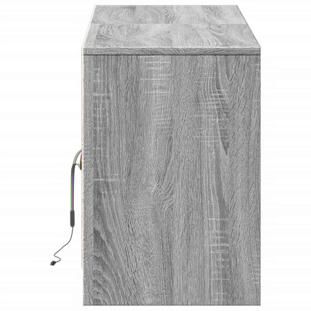 Tv-Bänk Med Leds 139,5X34X50 Cm Konstruerat Trä