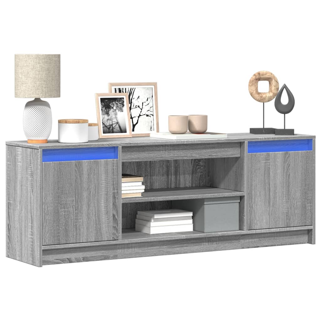 Tv-Bänk Med Leds 139,5X34X50 Cm Konstruerat Trä