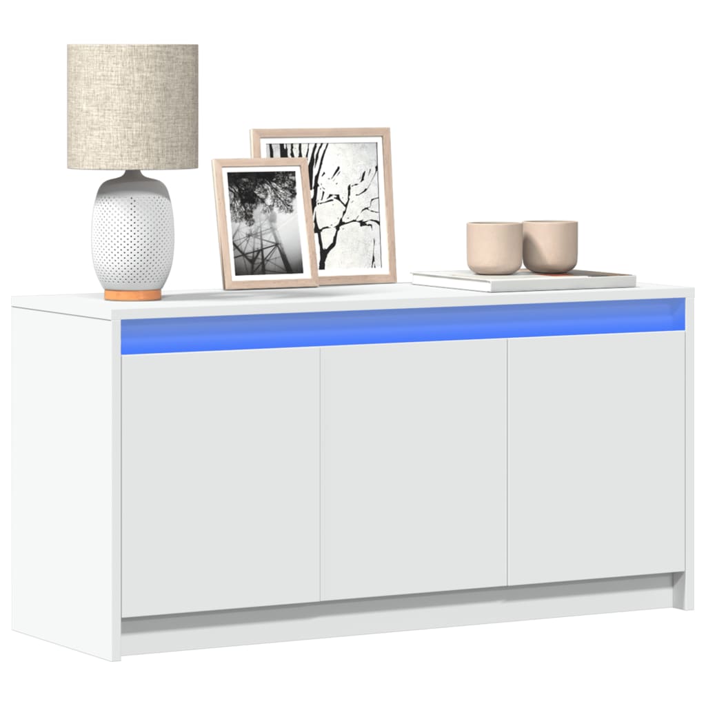 Tv-Bänk Med Leds 100X34X50 Cm Konstruerat Trä