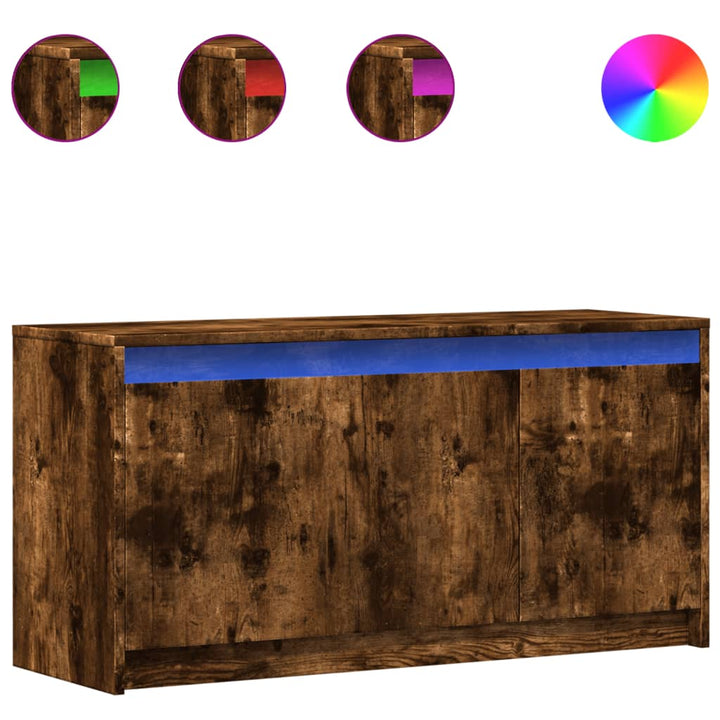 Tv-Bänk Med Leds 100X34X50 Cm Konstruerat Trä