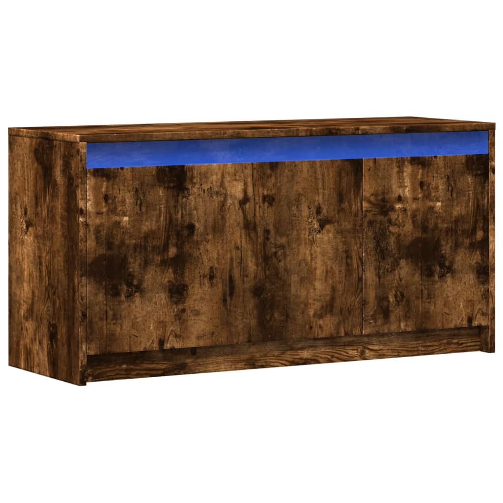 Tv-Bänk Med Leds 100X34X50 Cm Konstruerat Trä
