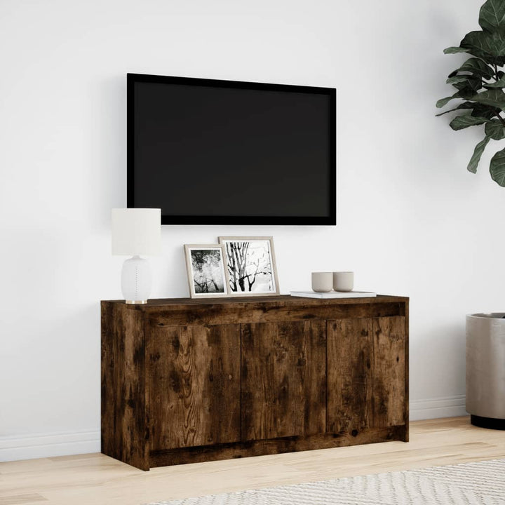 Tv-Bänk Med Leds 100X34X50 Cm Konstruerat Trä